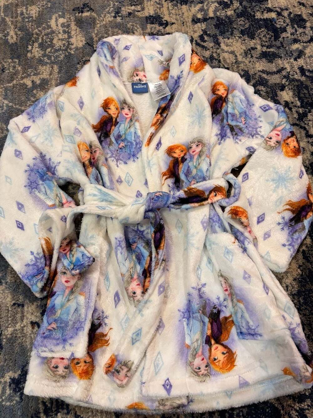 Disney Frozen II Robe Size 4/5 White Fleece